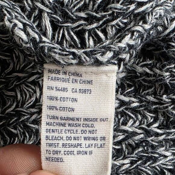 American Eagle S Black White Marled Button Cardigan - Picture 5 of 6